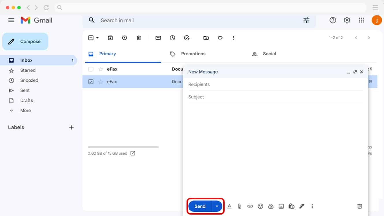 How to fax from Gmail