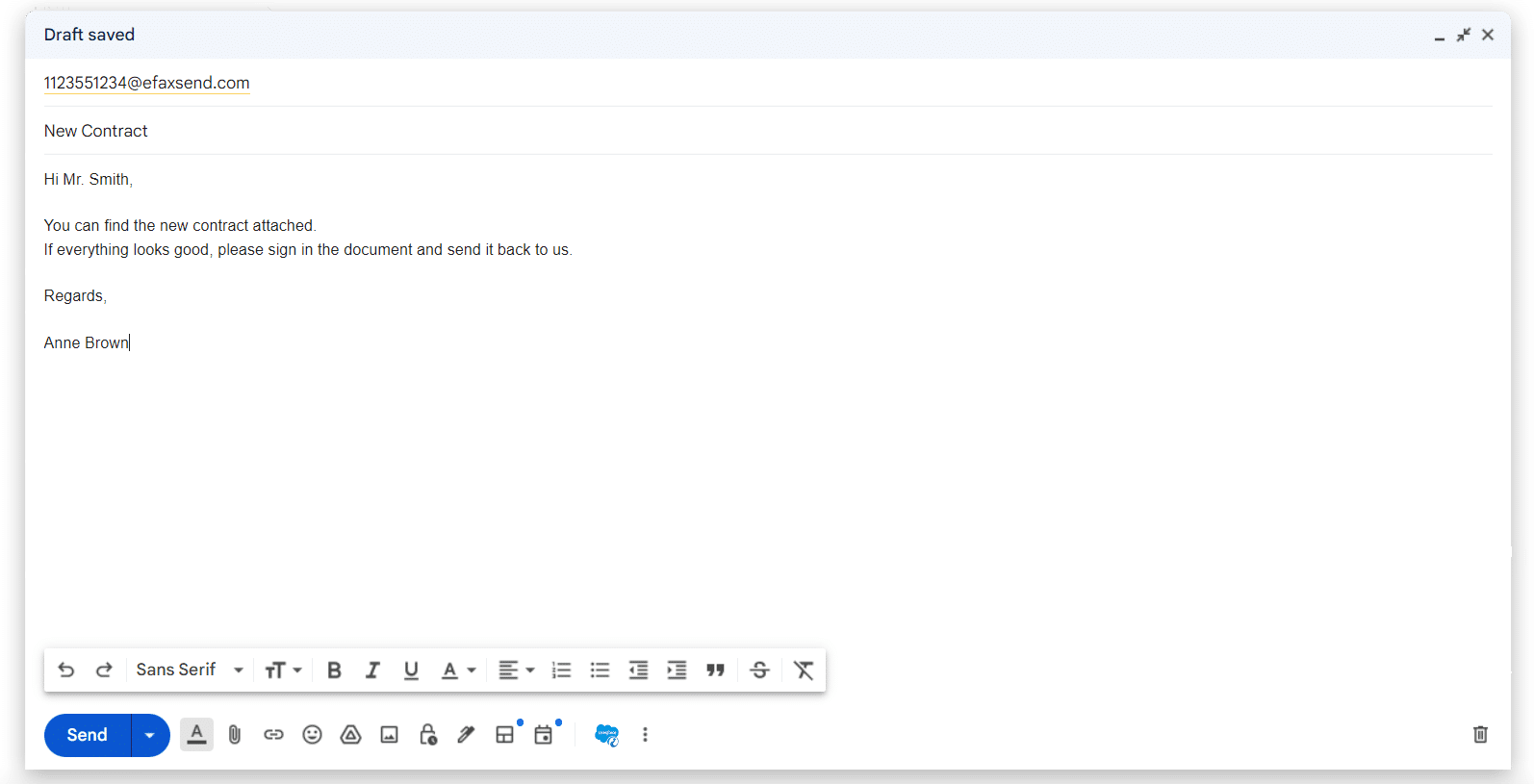 Optional - add aa subject and message for the fax cover letter.