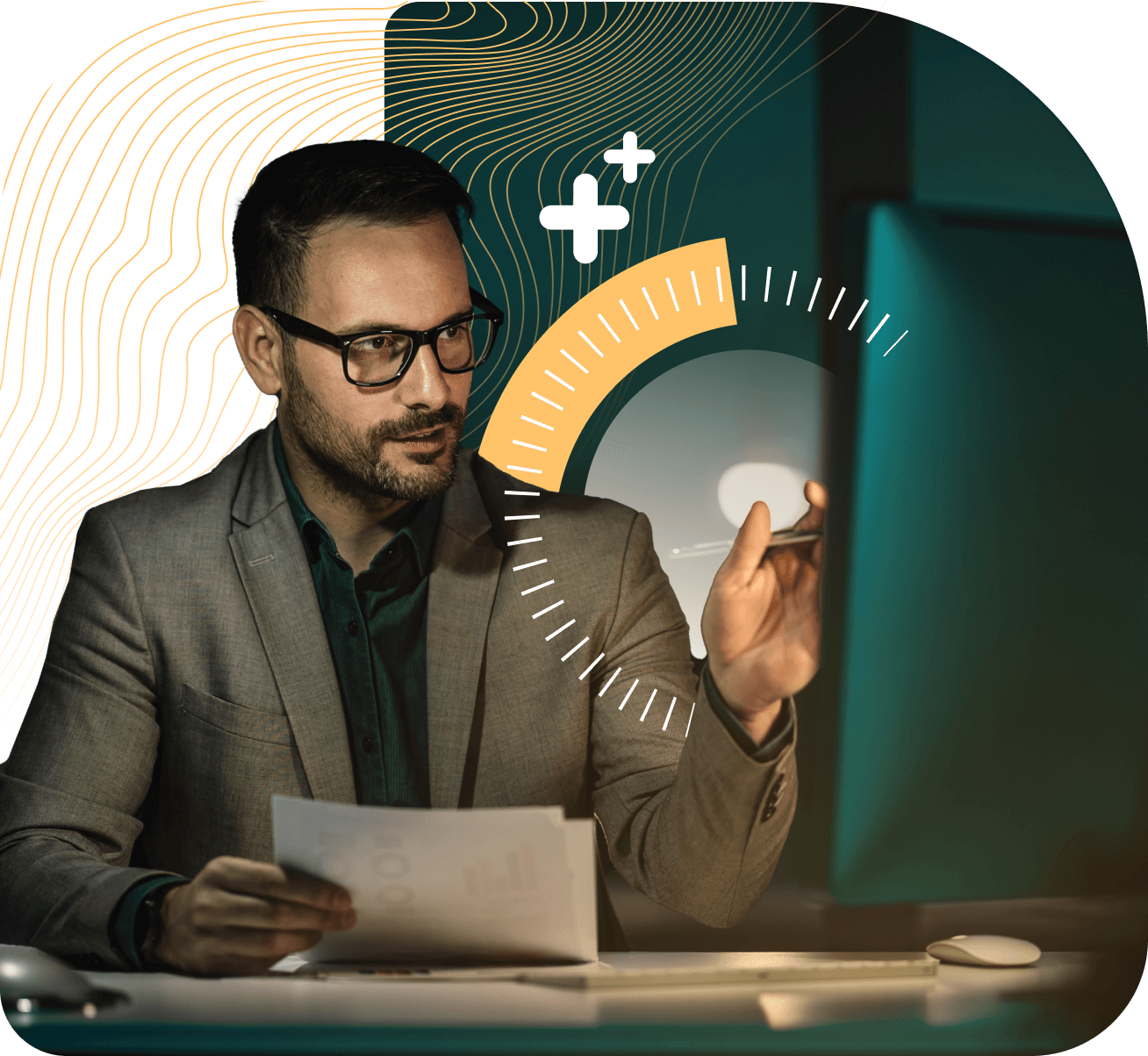 Healthcare professional using eFax Clarity, an AI-powered solution converting unstructured faxes into structured data.