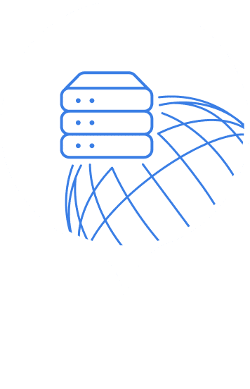 Icon displaying eFax servers in 100 countries, highlighting global infrastructure and worldwide service coverage.