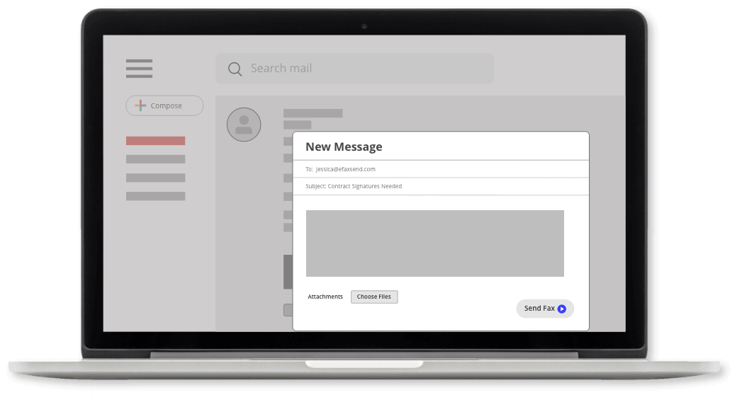 Send fax via email using eFax on a laptop