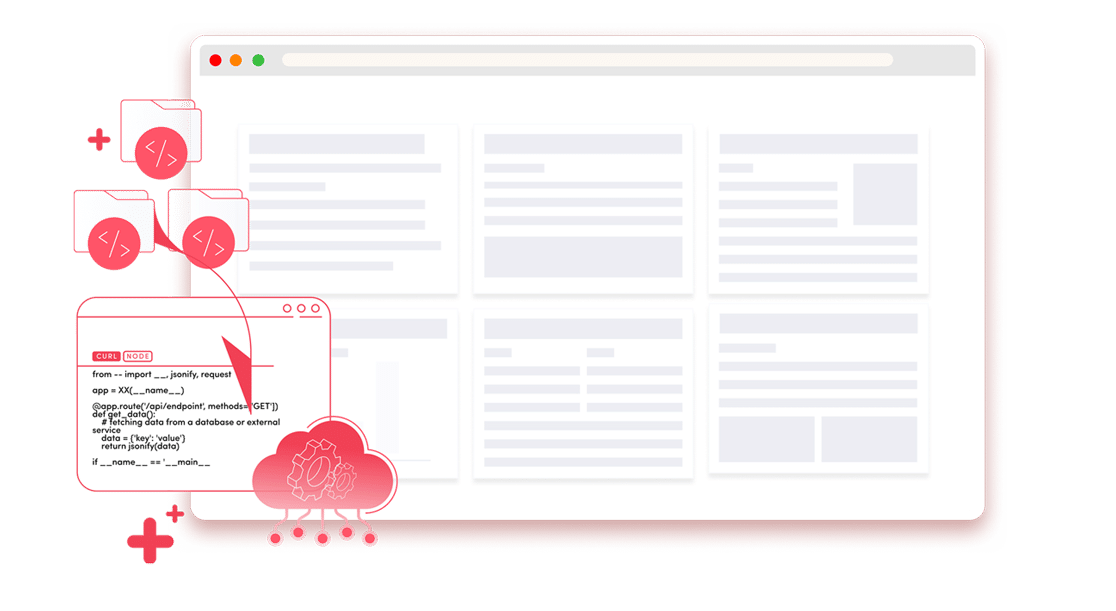 Graphic illustrating eFax API integrations connecting digital faxing with business systems.